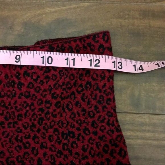 Vintage Classic Concepts Women's Red Cheetah Print Knit Skater Skirt Size M Y2K - Picture 6 of 7